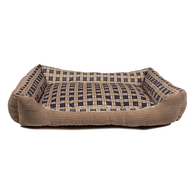 Pehmeä sohvanmallinen koiranpeti, 90 × 70 × 20 cm, koko XL, beige