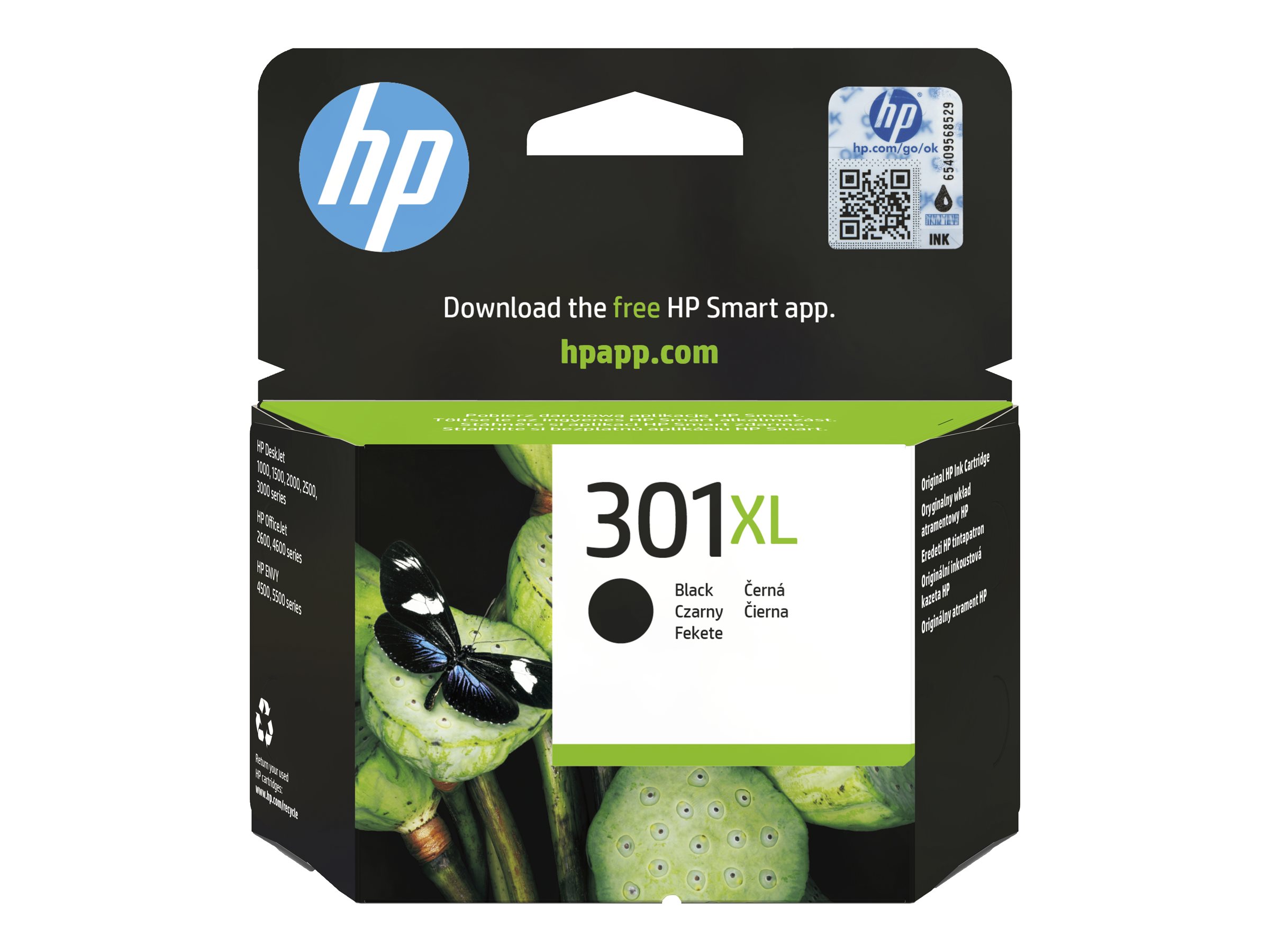 Alkuperäinen HP 301XL -mustekasetti (CH563EE#UUS), musta, riittoisa, DeskJet 1050 / 2050 -malleille