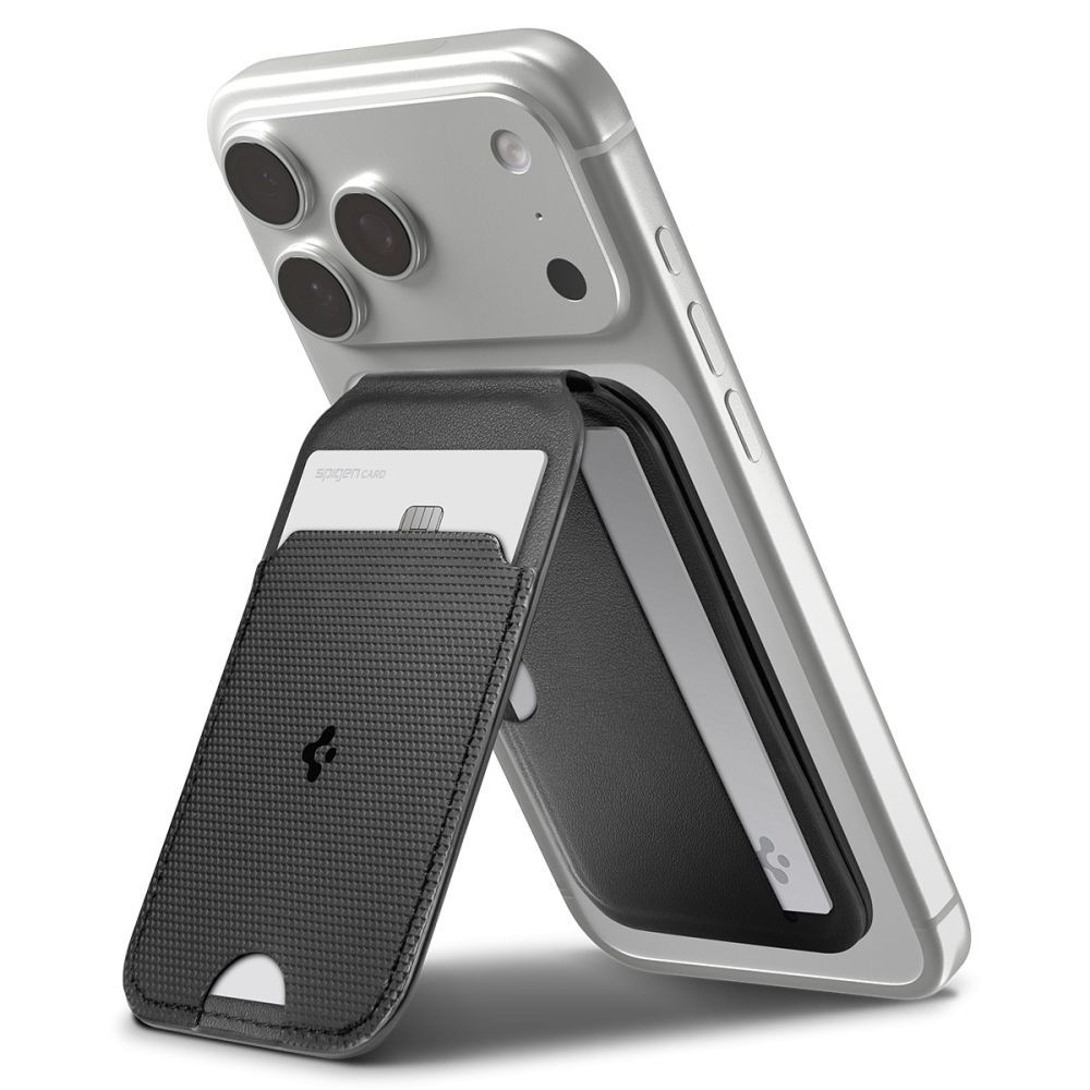 Spigen S314-2 Slim Fold Tripod MagSafe Universaali Magneettinen Korttipidike Musta