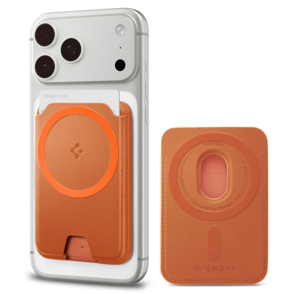 Spigen Valentinus MagFit+ MagSafe-magneettikorttikotelo puhelimelle – oranssi