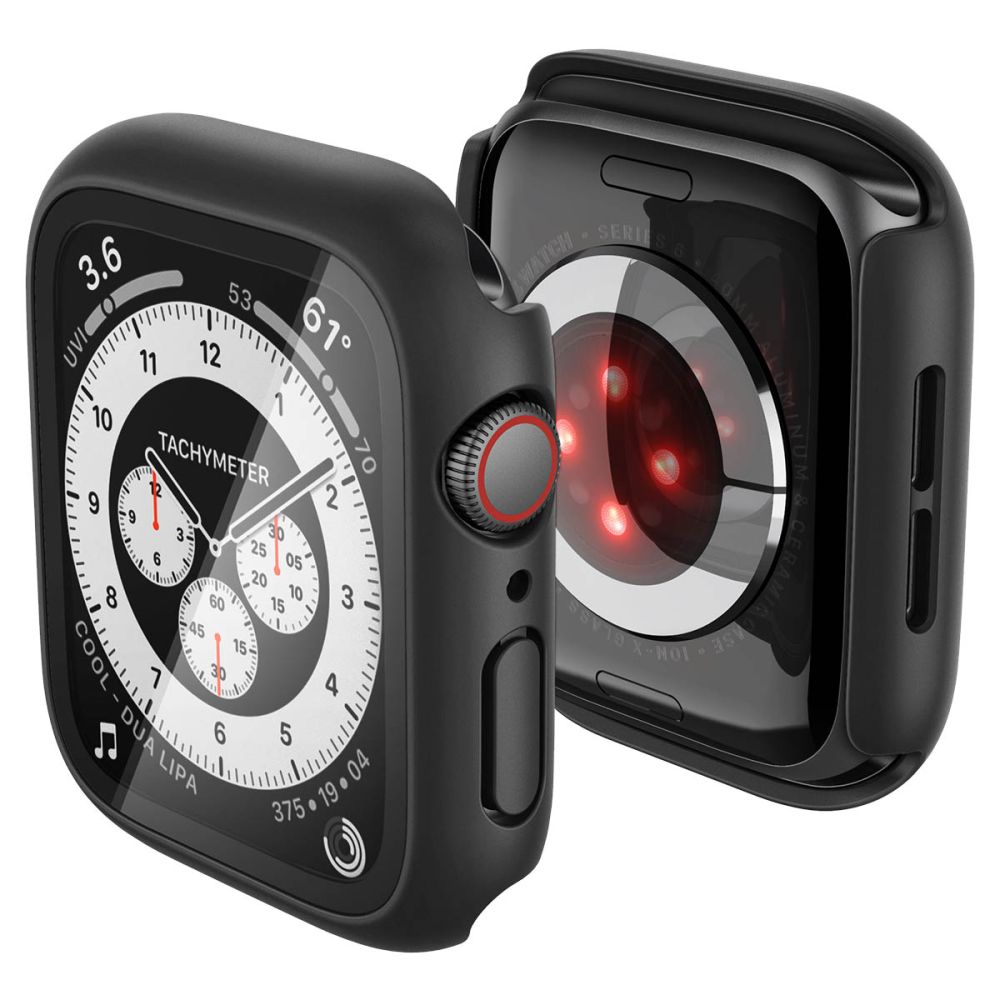 Spigen Thin Fit 360 -suojakuori mallille Apple Watch 44 mm – musta