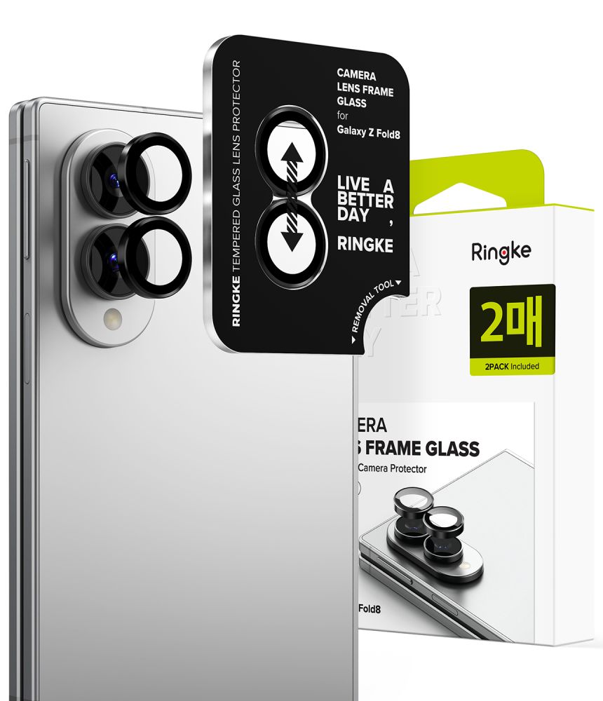 Ringke-kamerakehyksen suoja Samsung Galaxy Z Fold 8:lle, musta, 2 kpl