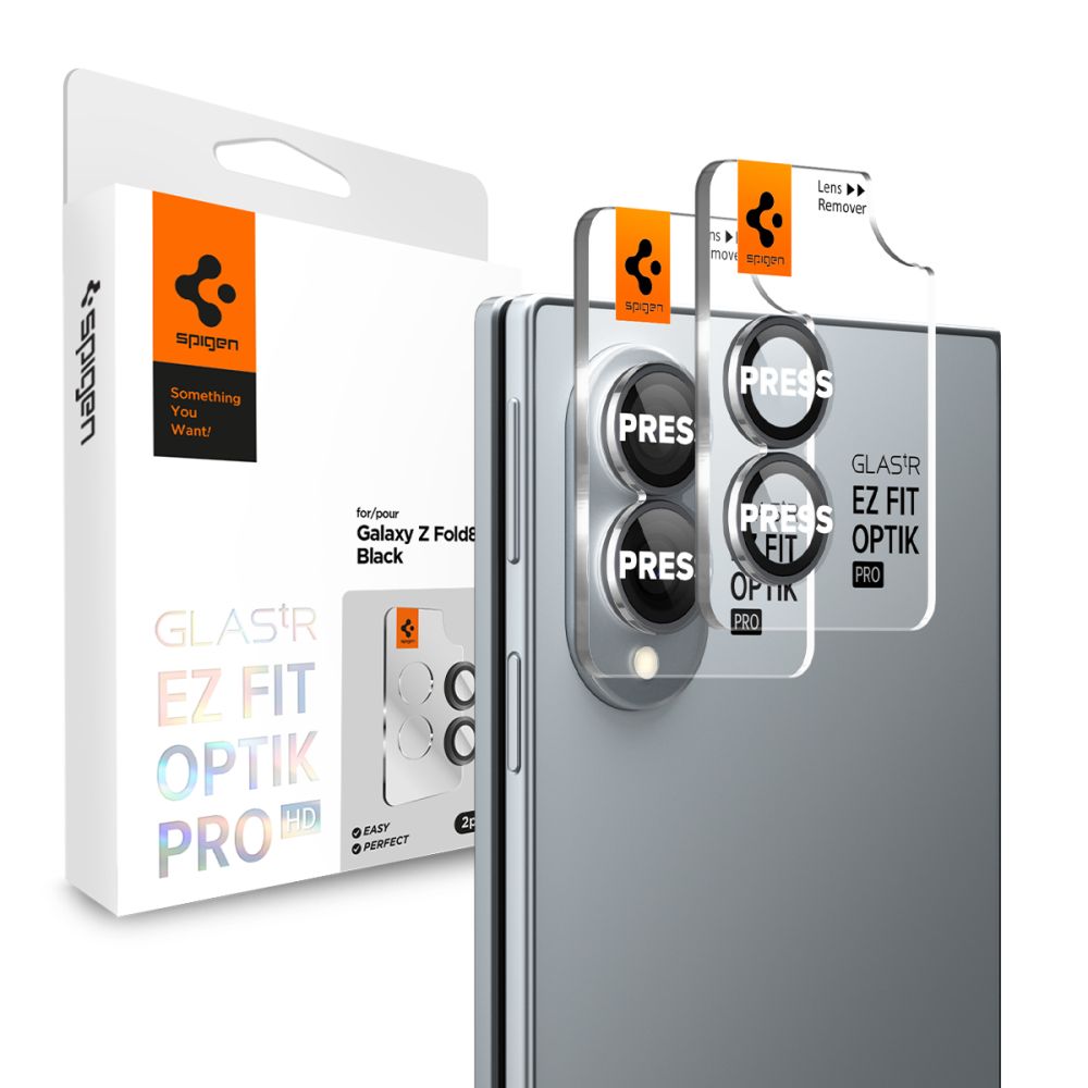Spigen Optik Pro HD kameran linssisuoja mallille Samsung Galaxy Z Fold 8, 2 kpl – musta