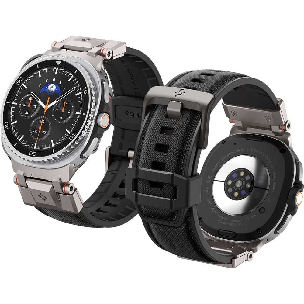 Spigen DuraPro Armor -ranneke mallille Samsung Galaxy Watch 40/44/46 mm – musta