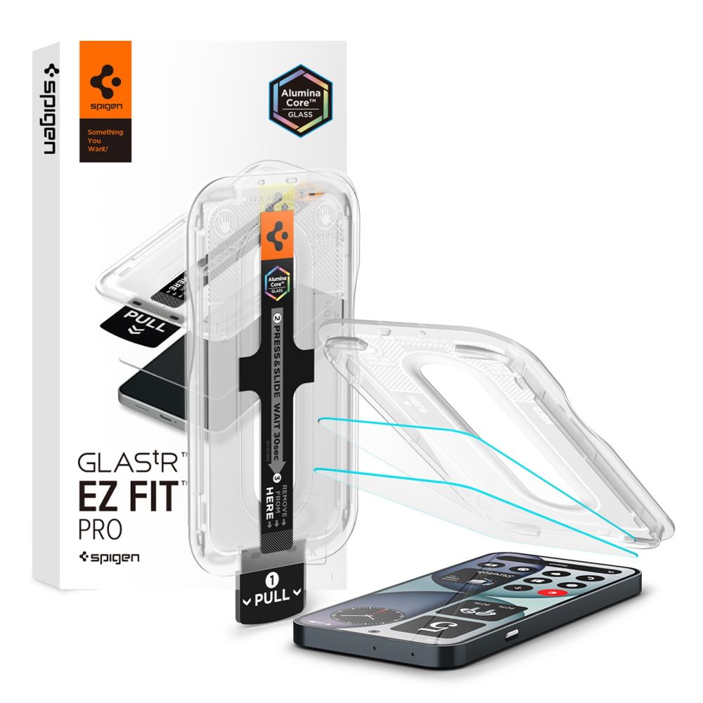 Spigen Glas.tR EZ Fit Pro tempered-glass screen protector for Nothing Phone 4A, 2 pcs.