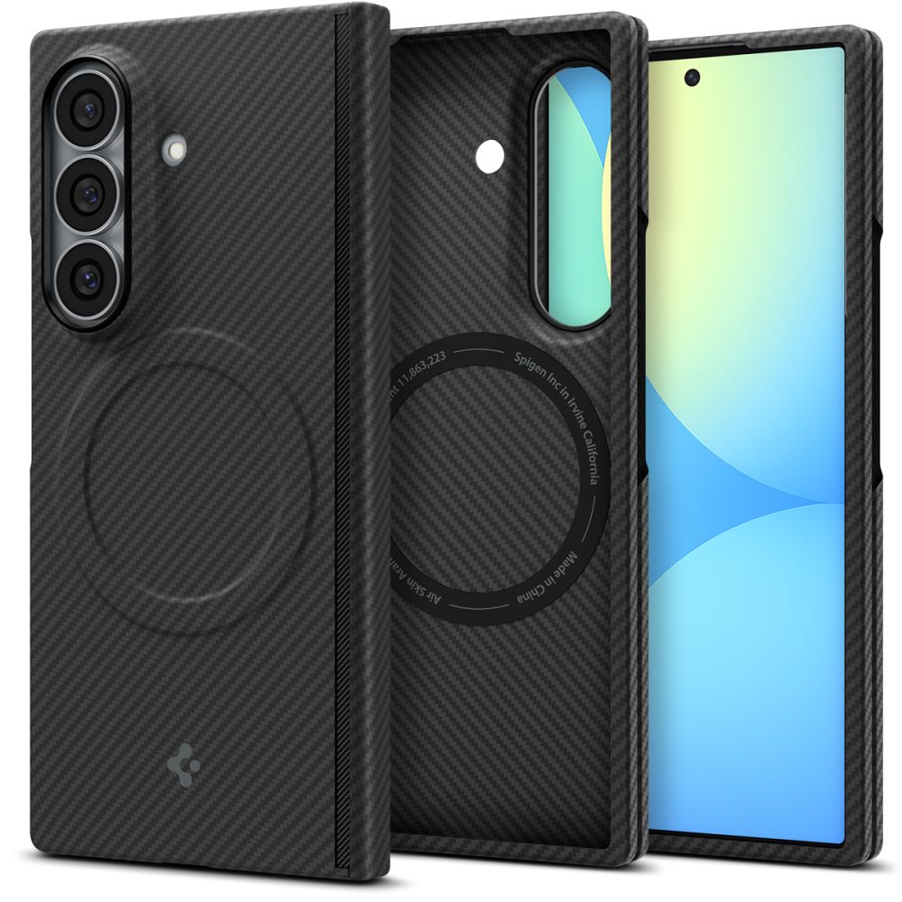 Spigen AirSkin Aramid MagFit MagSafe -suojakuori mallille Samsung Galaxy Z Fold 8 Ultra – musta