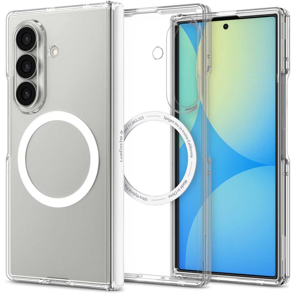 Spigen Ultra Hybrid Pro MagSafe suojakuori Samsung Galaxy Z Fold8 Ultra -puhelimelle – läpinäkyvä ja valkoinen