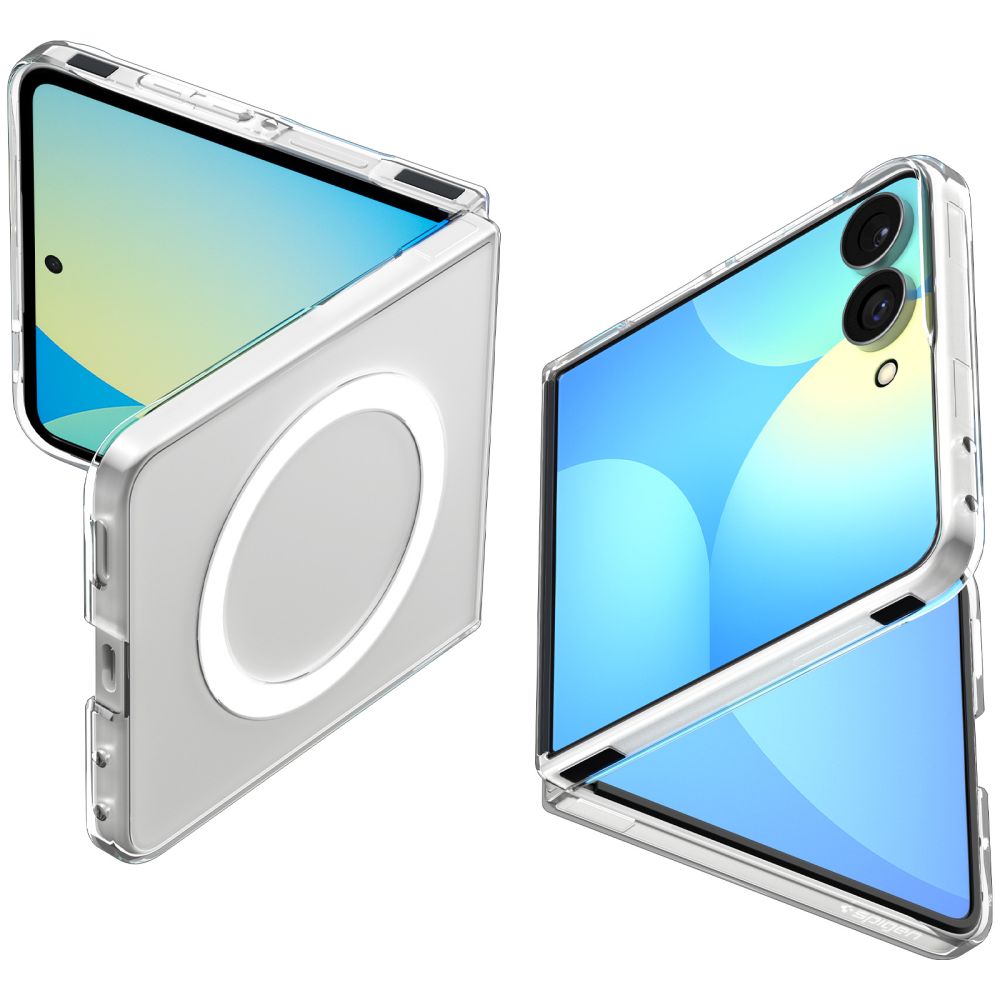 Spigen AirSkin MagFit case for Samsung Galaxy Z Flip 8 – clear and white