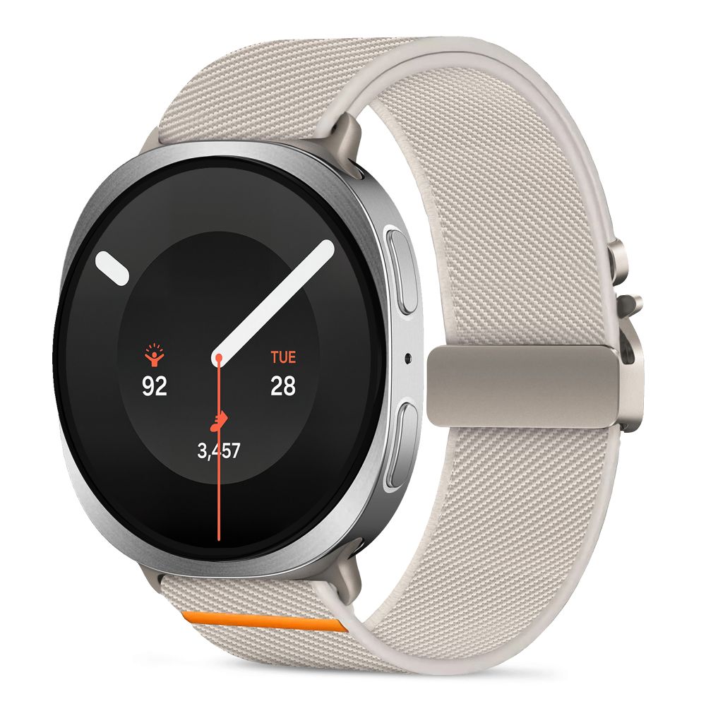 Tech-Protect Nylon Clasp -ranneke mallille Samsung Galaxy Watch 40/44/46 mm – beige