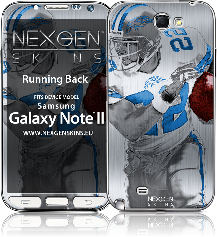 Nexgen 3D-tehosteinen koristetarra Samsung Galaxy Note 2 -laitteelle, Running Back 3D