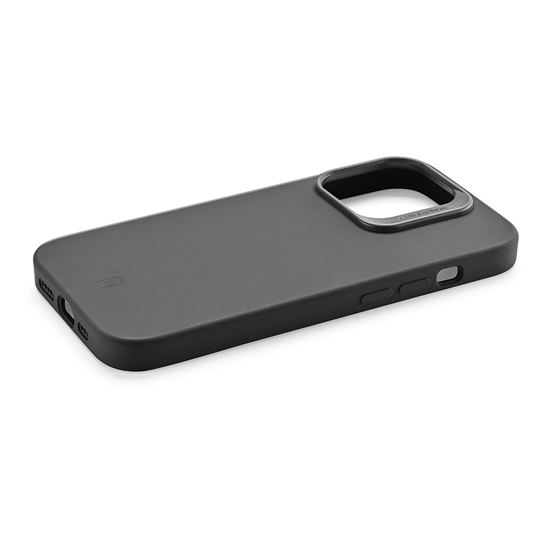 Cellularline Sensation Plus -suojakuori iPhone 15 Pro -laitteelle, materiaaliin integroidulla Microban-antibakteeriteknologialla, musta