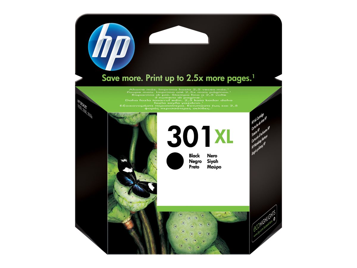 Alkuperäinen HP 301XL -mustekasetti (CH563EE#301), musta, riittoisa, DeskJet 1050 / 2050 -malleille