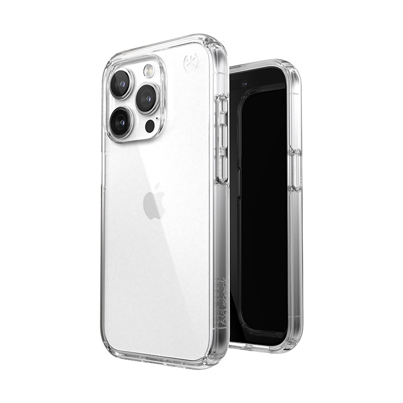 Speck Presidio Perfect-Clear suojakuori iPhone 15 Pro -laitteelle, läpinäkyvä