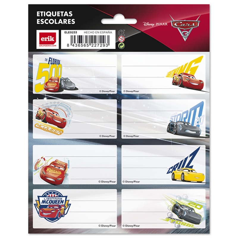Cars-tarrat vihkoihin tai kirjoihin, 16 kpl