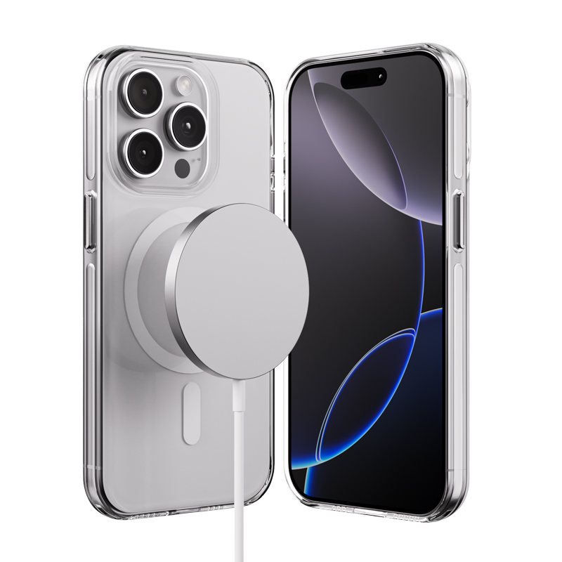 Crong Clear MAG Pro MagSafe suojakuori iPhone 15 Pro -laitteelle, läpinäkyvä