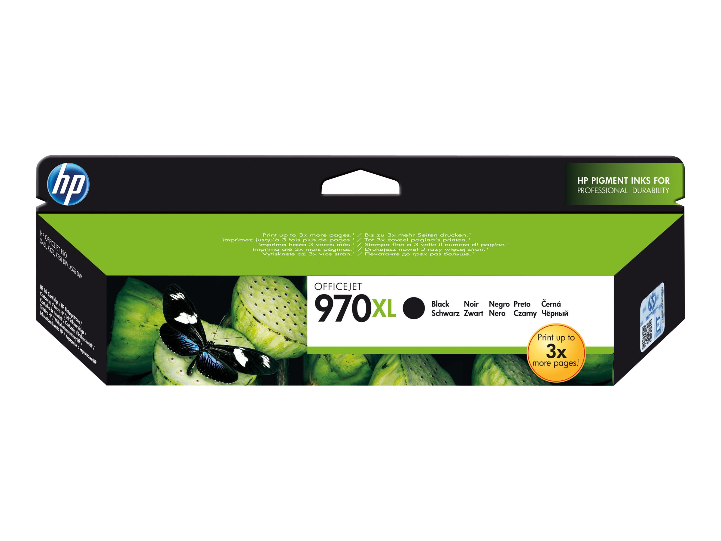 Alkuperäinen HP 970XL -mustekasetti (CN625AE), musta, riittoisa, OfficeJet Pro X451 / X551 / X476 / X576 -malleille