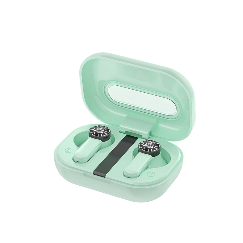 WEKOME VA06 Vanguard Series Bluetooth 5.2 TWS-nappikuulokkeet latauskotelolla, vihreät