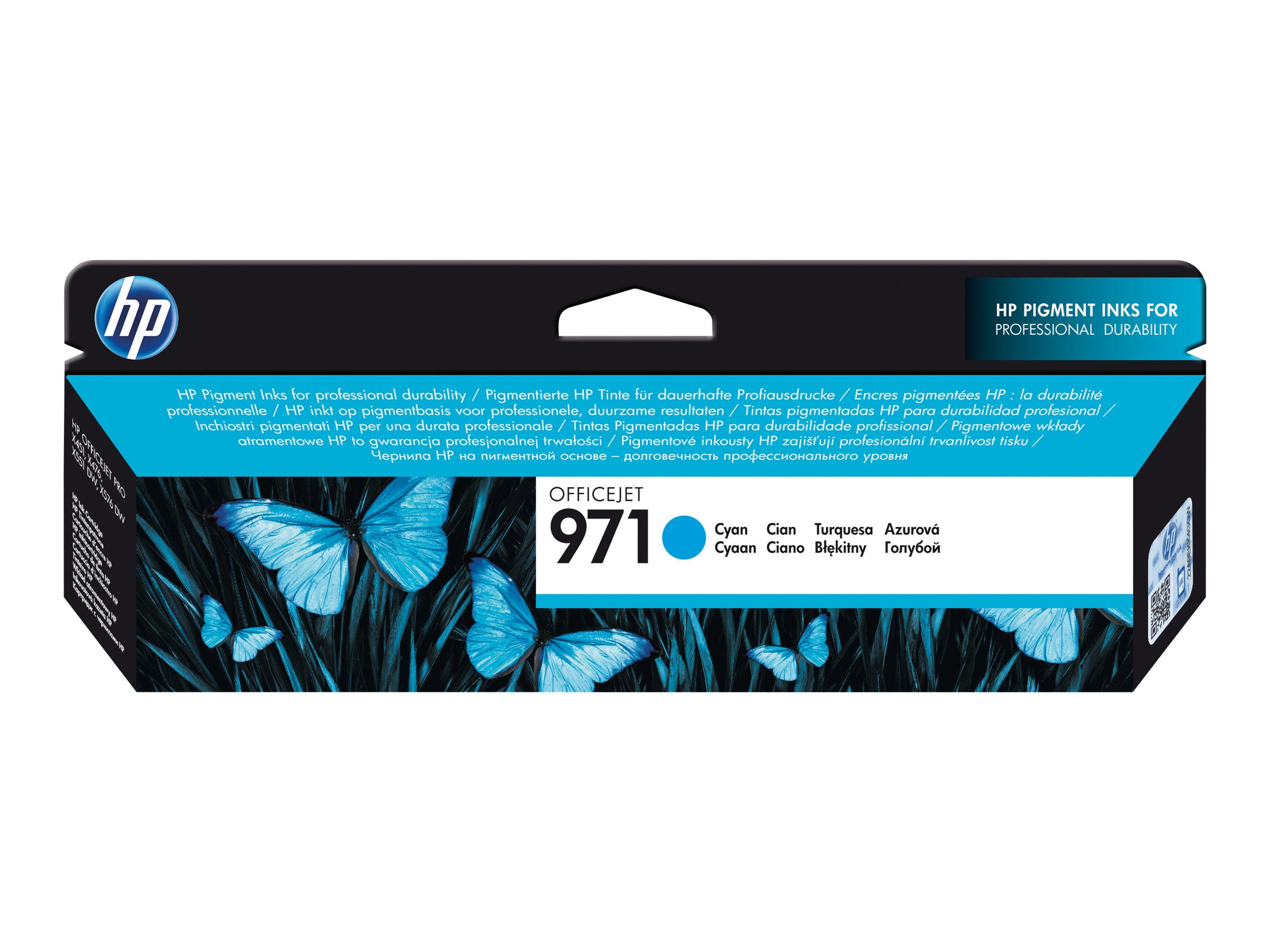Alkuperäinen HP 971 -mustekasetti (CN622AE), syaani, OfficeJet Pro X451 / X551 / X476 / X576 -malleille