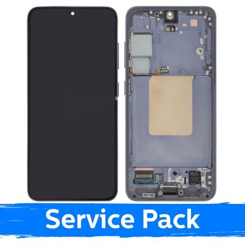 Samsung Galaxy S24 (S921) -näyttö kehyksellä ja akulla, Marble Grey -väri (Service Pack)