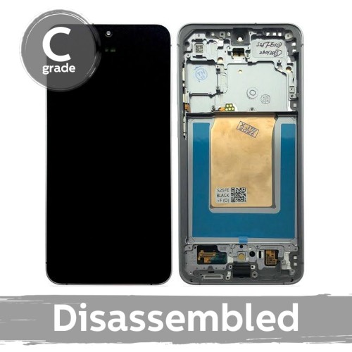Samsung S731 S25 FE LCD-näyttö kehyksellä / pikimusta / (8/10 purettu)