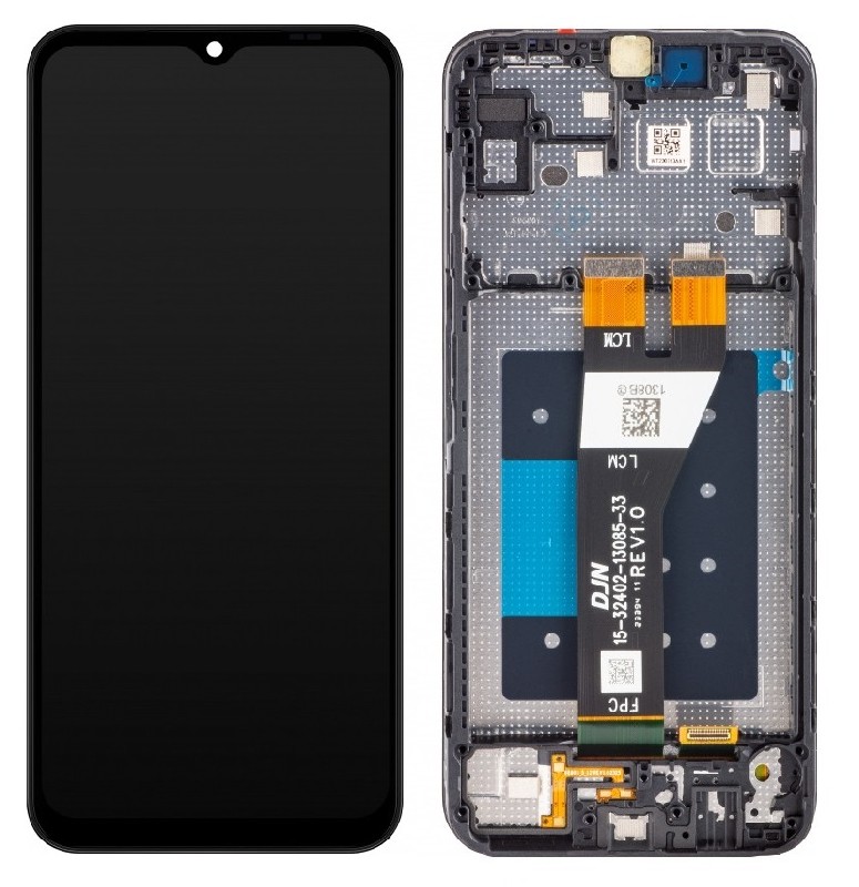 Samsung A146 A14 5G 2023 LCD-näyttö kosketusnäytöllä ja kehyksellä, musta, alkuperäinen (käytetty, kuntoluokka C)