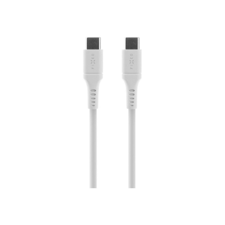Fixed nestesilikonikaapeli USB-C/USB-C, 2m, 60W FIXDLS-CC2-WH