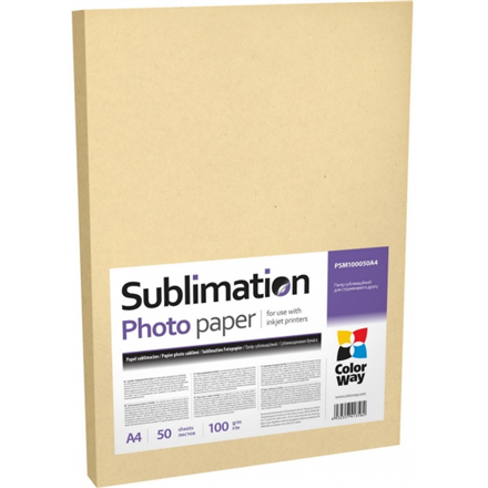 ColorWay PSM100050A4 sublimaatiovalokuvapaperi, 50 kpl, 100 g/m², A4