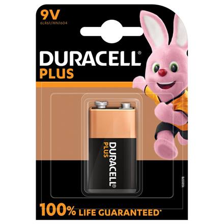 Duracell Plus MN1604 – alkaline 9 V batteries, 1-pack