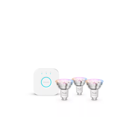 Philips Hue E WCA 345 GU10 3kit EU – three smart color GU10 LED bulbs, 3 W, 16 million colors, white and colored light