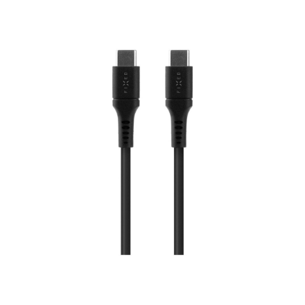 Fixed FIXDLS-CC2-BK nestemäisestä silikonista valmistettu USB-C–USB-C-kaapeli, 2 m, 60 W