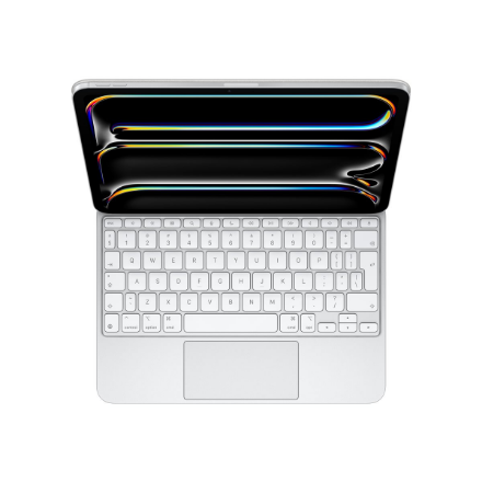 Apple Magic Keyboard MWR03Z/A – näppäimistökotelo mallille iPad Pro 11-inch (M4), kansainvälinen englanninkielinen näppäinasettelu, valkoinen