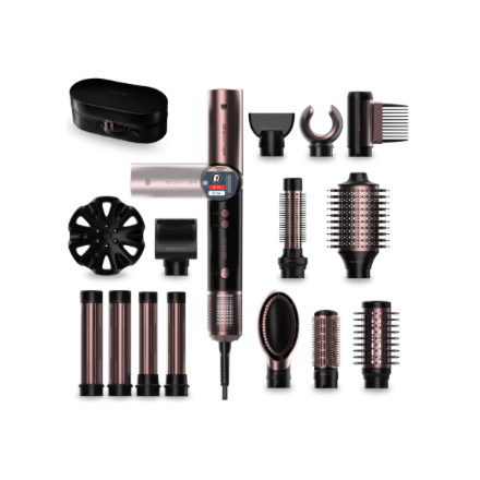Cecotec AirGlam 14in1 Flex – 1400 W 14-in-1 ionisoiva kuumailmamuotoiluharja, 32/35 mm:n rullat, musta