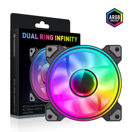GameMax DUAL RING INFINITY BK – computer-case fan, black