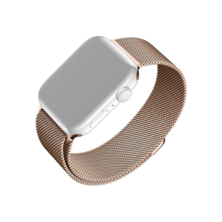 FIXED FIXMEST-436-RG – metalliverkkoinen kellonranneke, 38/40/41 mm, Apple Watch, ruusukulta