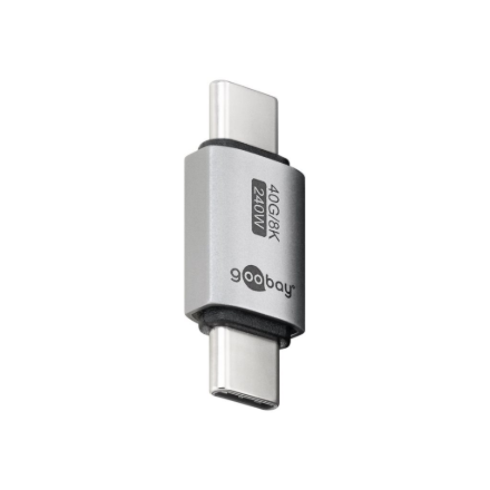 Goobay 74448 – suora USB-C-sovitin, USB-C-uros–USB-C-uros, USB4