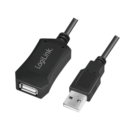 LogiLink UA0001A – 5 m:n aktiivinen USB 2.0 USB-A -toistinkaapeli, uros–naaras