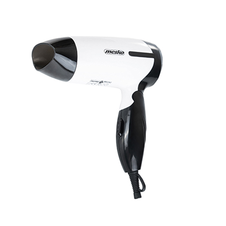 Mesko MS 2262 – 1 000 W:n hiustenkuivaaja, 2 lämpötila-asetusta, musta/valkoinen