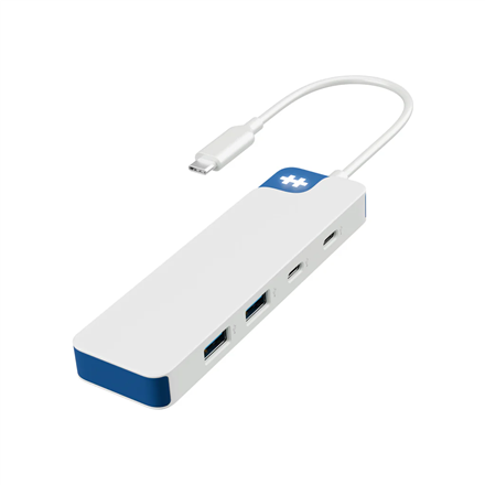 Hyper HyperDrive Flex HD5200BUGL – 4-porttinen USB-C-yhdistelmäkeskitin, valkoinen/sininen