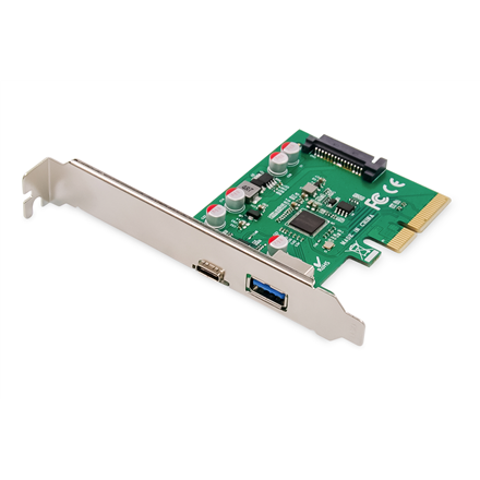 DIGITUS DS-30225 – 10 Gbit/s PCIe-kortti USB-C 3.1 Gen 2- ja USB-A 3.1 -liitännöillä