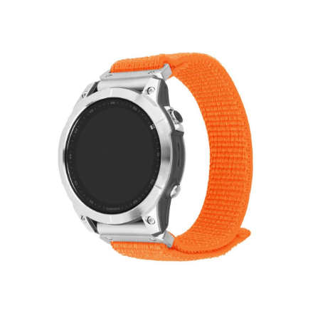 FIXED Sporty FIXNST2-QF26MM-OR – nailoninen kellonranneke, Garmin QuickFit 26 mm, Garmin watches, 160–210 mm, oranssi
