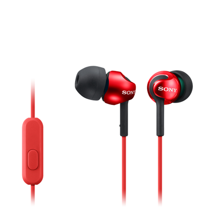 Sony MDR-EX110AP – johdolliset nappikuulokkeet mikrofonilla, punaiset
