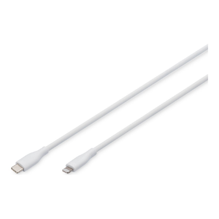 DIGITUS AK-600110-010-W – 1 m silikoninen USB-C–Lightning-kaapeli