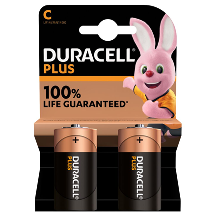 Duracell Plus MN1400 – alkaline C batteries, 2-pack