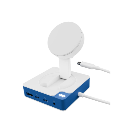 Hyper HyperDrive Flex MagCharge HD8100BUGL – USB-C-keskitin, 1× HDMI, valkoinen/sininen