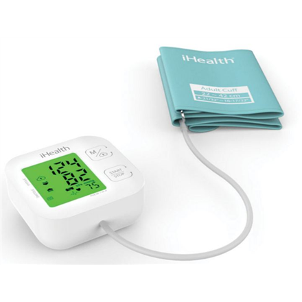 iHealth Track KN-550BT valkoinen/sininen Verenpaineen mittaus (systolinen ja diastolinen), Sykkeen mittaus 4 Langaton Bluetooth-yhteys Automaattinen Paino 438 g