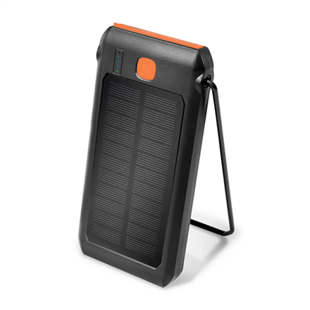 LogiLink PA0273 – 10 000 mAh:n aurinkovaravirtalähde taskulampulla, 2 × USB-A QC ja 1 × USB-C PD