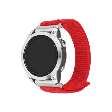 FIXED Sporty FIXNST2-QF22MM-RD – nailoninen kellonranneke, Garmin QuickFit 22 mm, Garmin watches, 160–210 mm, punainen