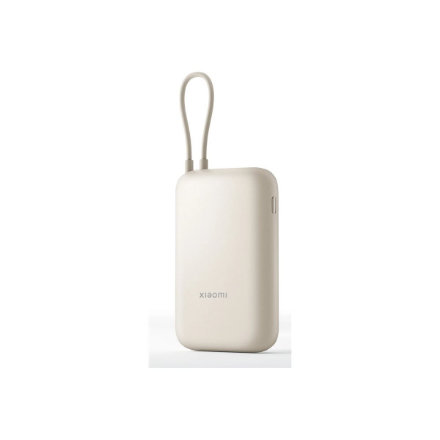 Beige Xiaomi Power Bank 10000 mAh -varavirtalähde integroidulla USB-C-kaapelilla, 22,5 W (BHR9072GL)
