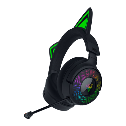 Razer Kraken Kitty V3 Pro RZ04-05170300-R3M1 – langaton korvat peittävä Bluetooth-pelikuulokemikrofoni kissankorvilla, musta