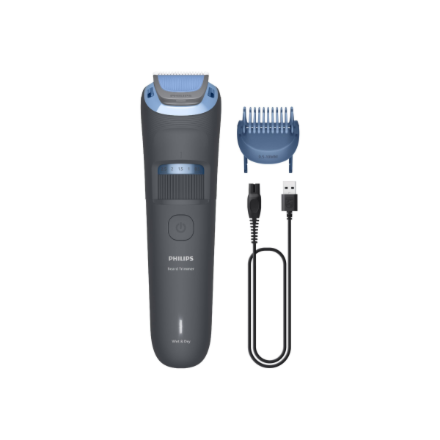 Philips Series 3000 BT3617/15 – johdoton märkä- ja kuivakäyttöinen partatrimmeri 20 pituusasetuksella, tummanharmaa